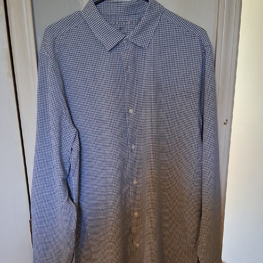 Perry Ellis Blue Casual Button Down Shirt